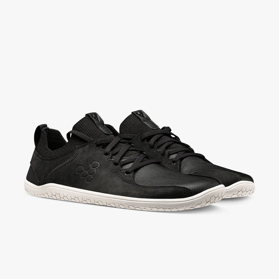 Black Vivobarefoot Primus Knit Lux Women's Trail Shoes | America 0155NWYB